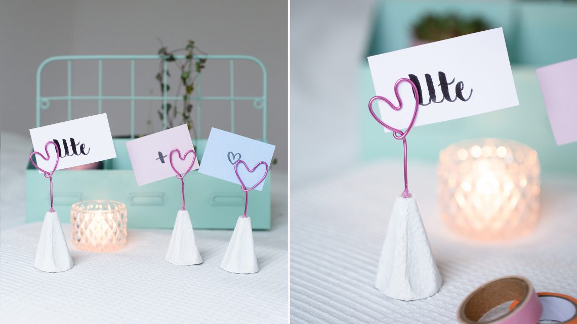 DIY Upcycling Fotohalter aus Eierkarton