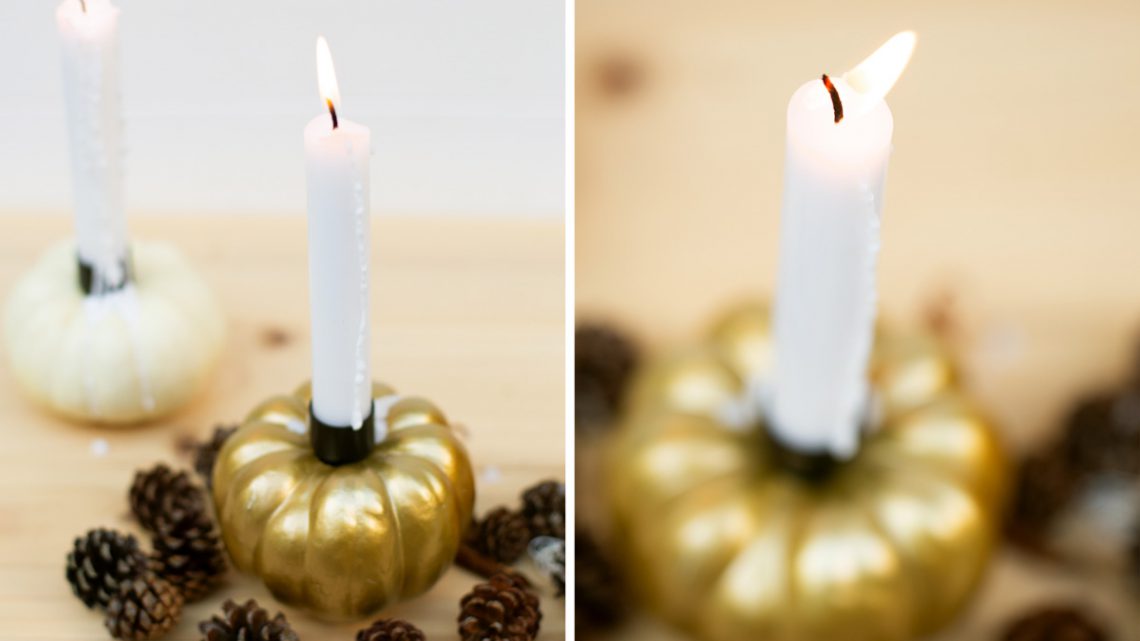 DIY Kürbis Kerzen selber machen – Herbstliche Tischdeko basteln