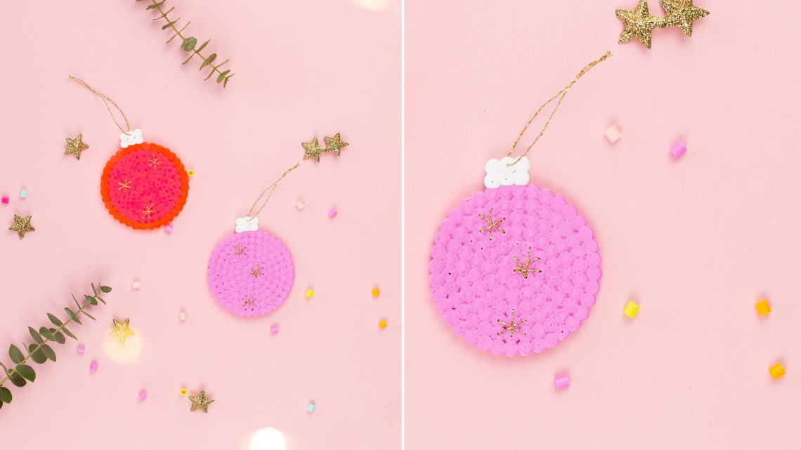 DIY Geschenkanhänger aus Bügelperlen zu Weihnachten basteln