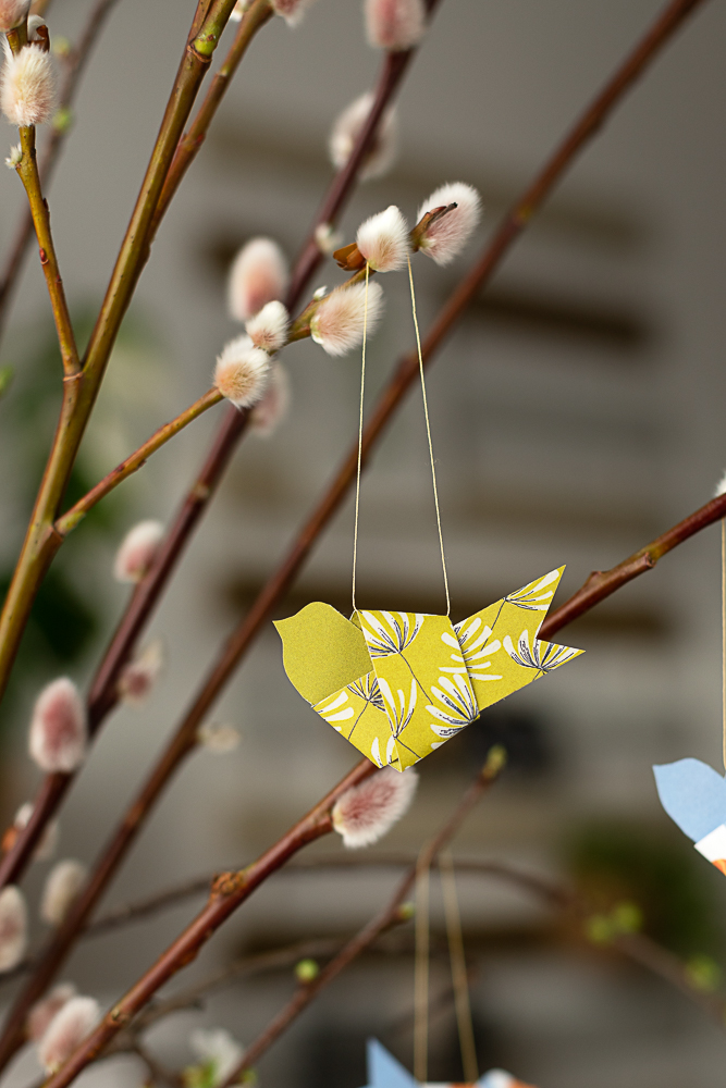 Vögel aus Papier basteln - DIY Last Minute Frühlingsdeko