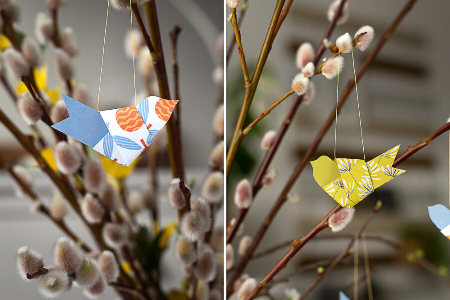 Vögel aus Papier basteln - DIY Last Minute Frühlingsdeko
