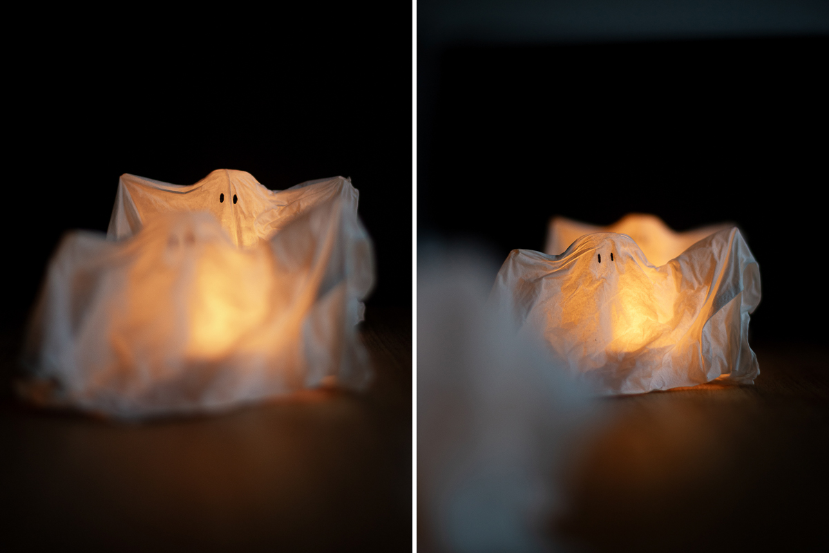 Leuchtende Geister aus Taschentücher basteln - Einfache DIY Halloween Deko